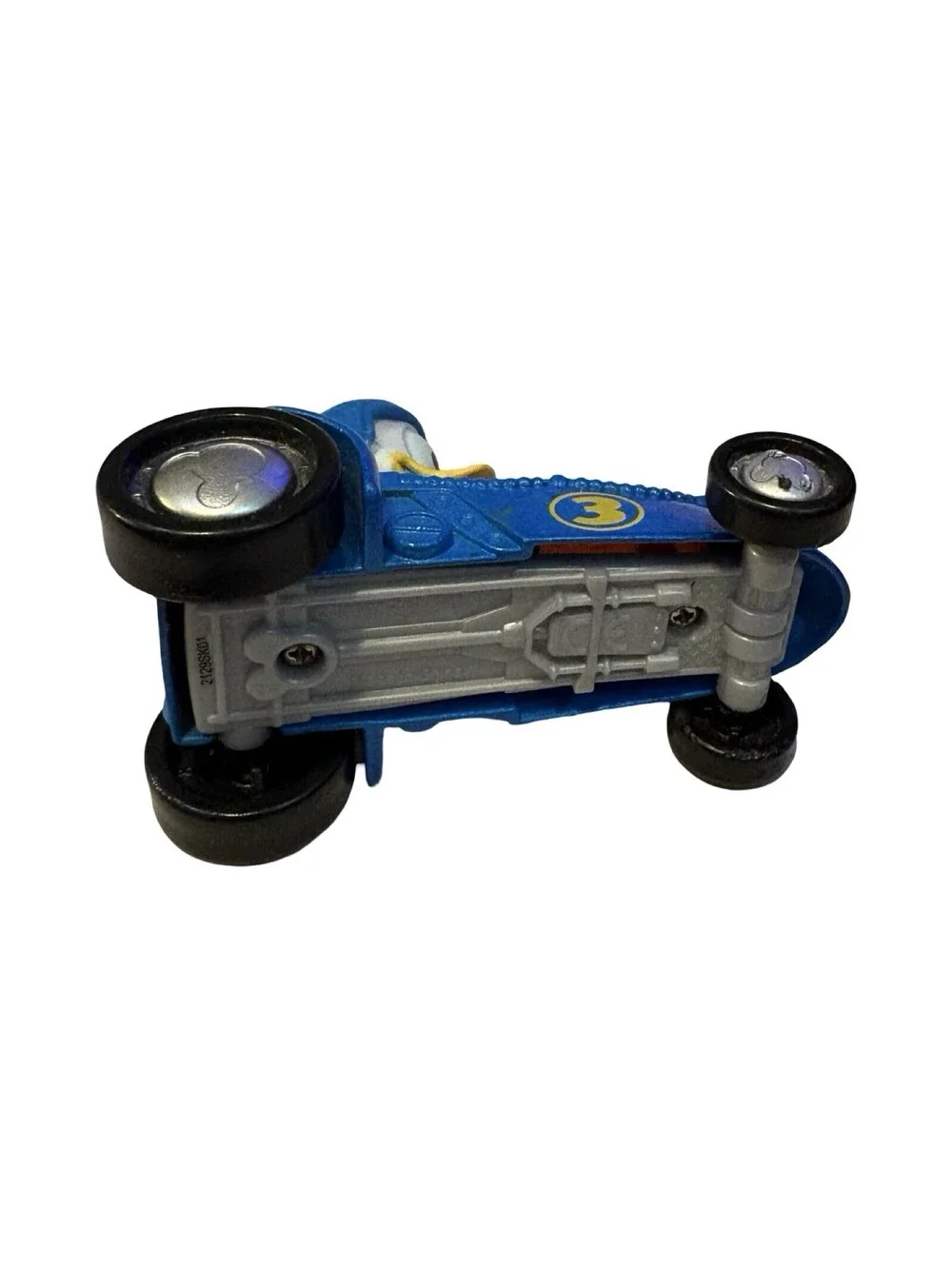 Donald Duck In Blue Racecar Die-cast Disney 3.5” Plastic Toy